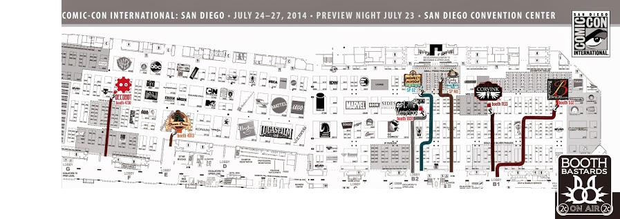 San Diego Comic-Con 2014 exhibitor floor map with the Little Vampires booth highlighted