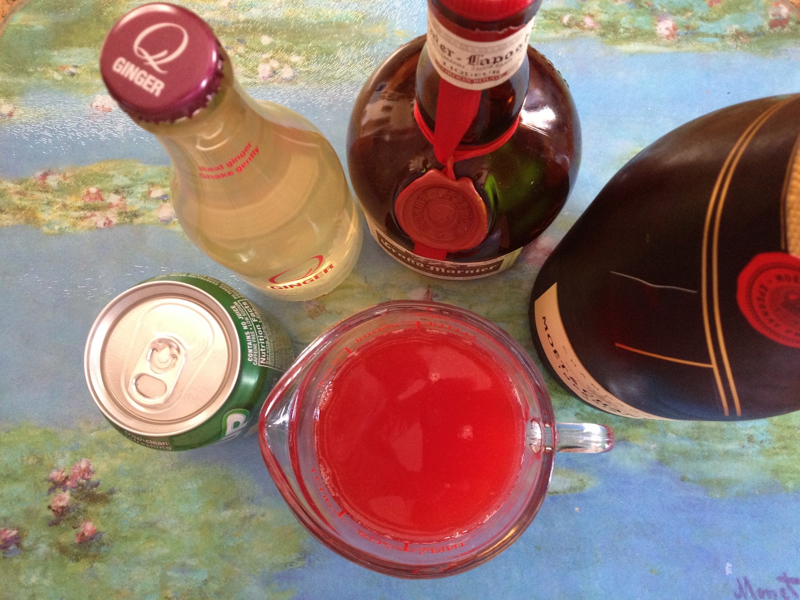 Photo of a Little Vampires blood orange cocktail and ingredients