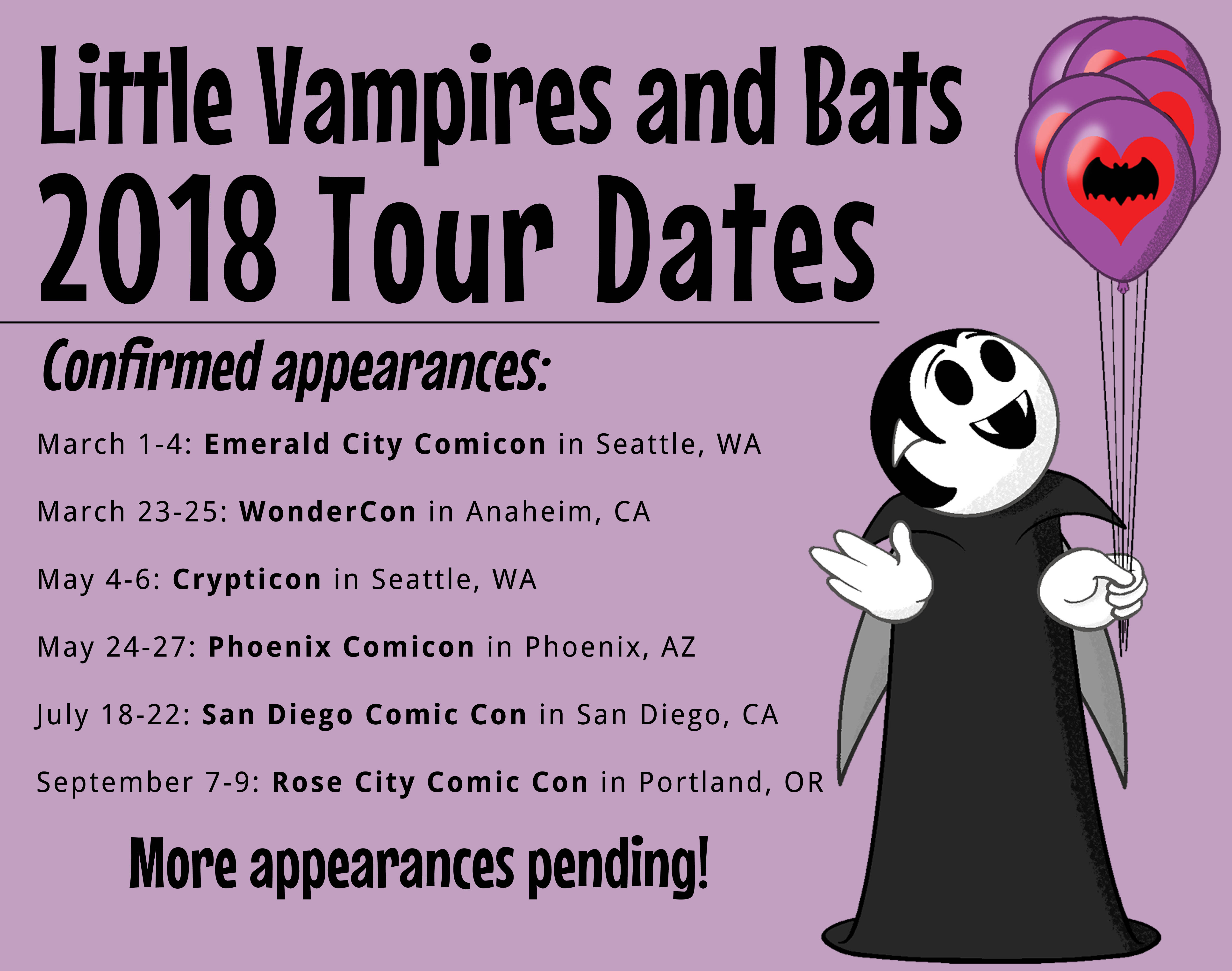 Little Vampires and Bats 2018 Tour Dates graphic