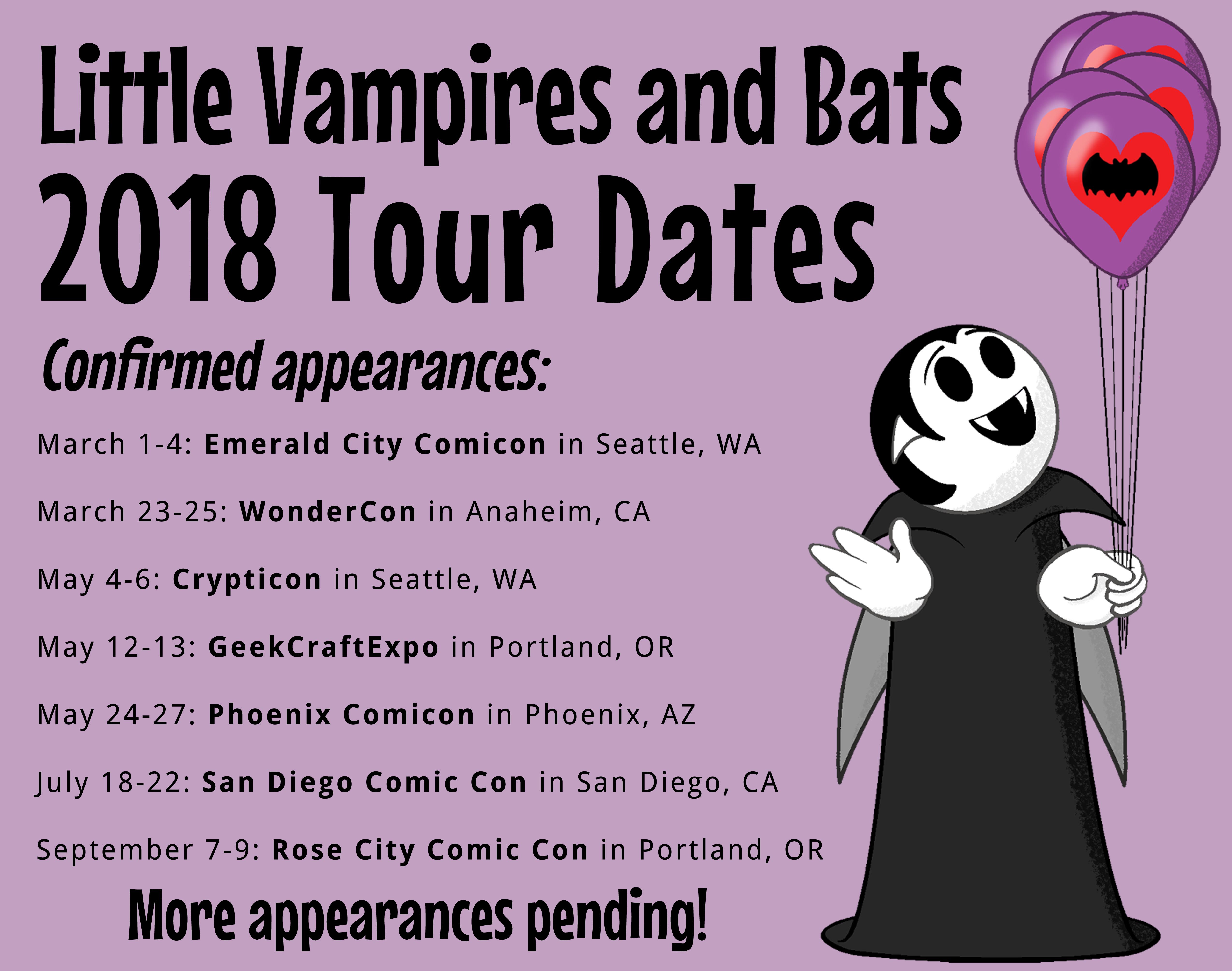 Little Vampires and Bats 2018 Tour Dates graphic